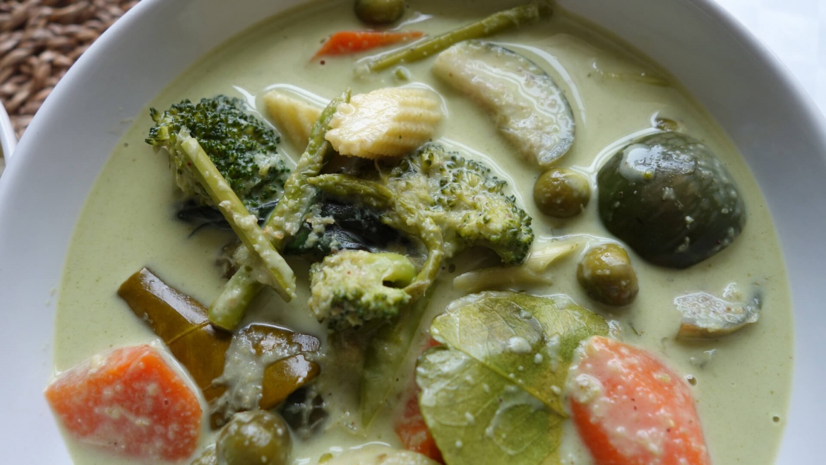 Thai Green Curry With Vegetables And Jasmine Rice